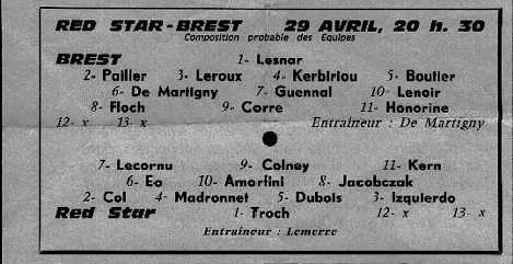 Red Star - Brest, 1978