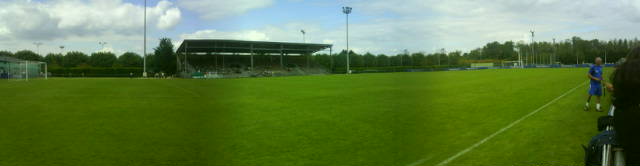 Une vue du stade de Auxerre, envoy par tlphone, par Rmi avant le dbut du match