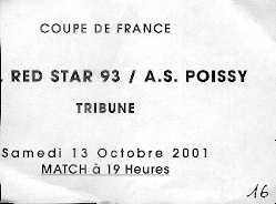 Billet Red Star 93 - Poissy