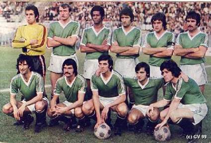 RED STAR (1972-1973) Debout : Laudu, Glyczinski, Guillolet, Donnat, Garrigues, Mouilleron<br>Accroupis : Garcia, Besnard, Gonzales, Ameijenda, Pintenat 