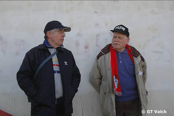 Guy Lebreton en compagnie de Gilbert Deshayes, lors des 110 ans du Red Star
