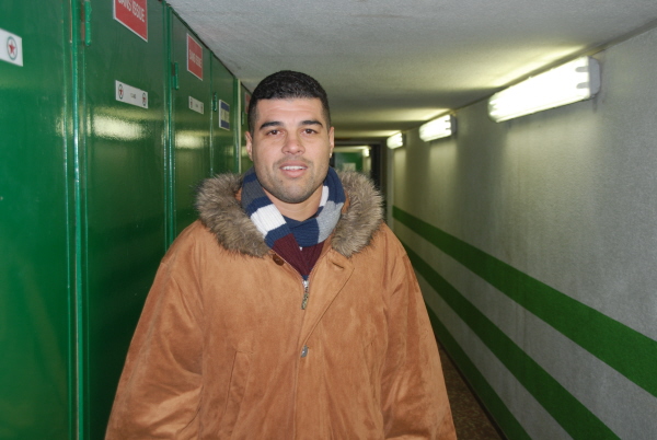 Johan Benard, samedi soir dans le couloir qui mne aux vestiaires de Bauer