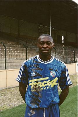 Cyril Domoraud, du Red Star  Marseille. Ici lors de son arrive au Red Star avec le maillot de Crteil, en juillet 1994  GT Valck