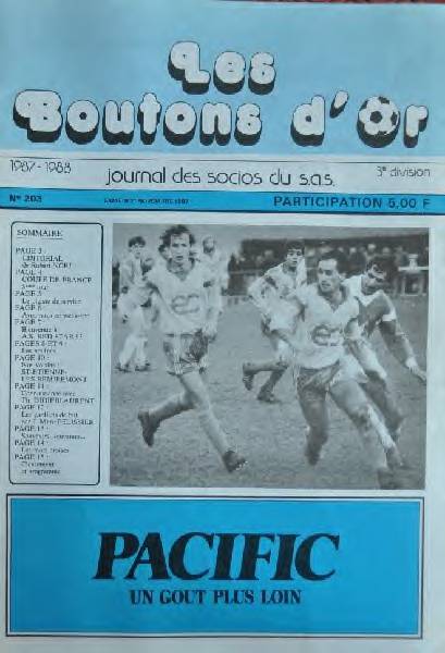 Ci-dessus : le journal du club lors de Epinal - Red Star, du 21 novembre 1987