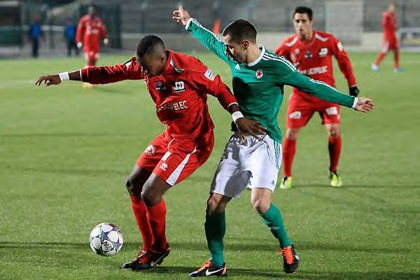 Jonathan Ribadeira lors du match aller  Jacques Martin