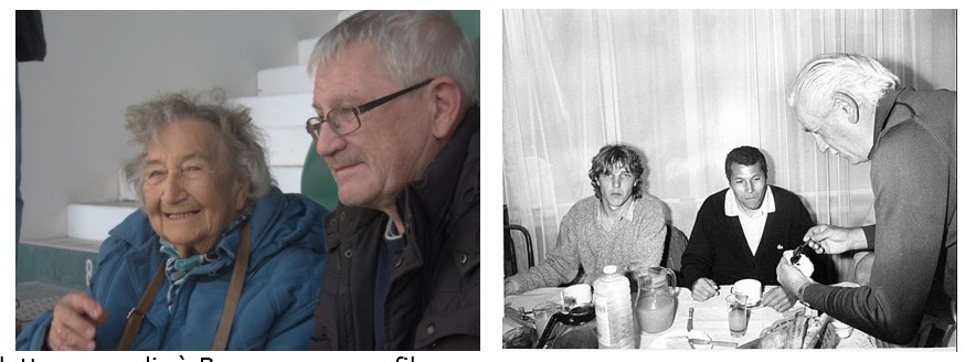 Paulette, samedi, à Bauer avec son fils, Patrick et à droite, Daniel Kutermak, Georges Eo avec Gilbert Deshayes, lors d’une collation des joueurs du Red Star au début des années 1980. © Gérard Valck et Gilles Saillant