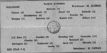 preogramme, Red Star - Mulhouse